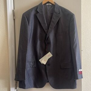 NWT Men’s A Bini Milano Grey Pinstripe Suit Blazer Coat Sz 50R